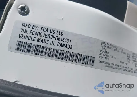 2023 Chrysler Pacifica Touring L z USA, uszkodzony, nr VIN 2C4RC1BG0PR616151